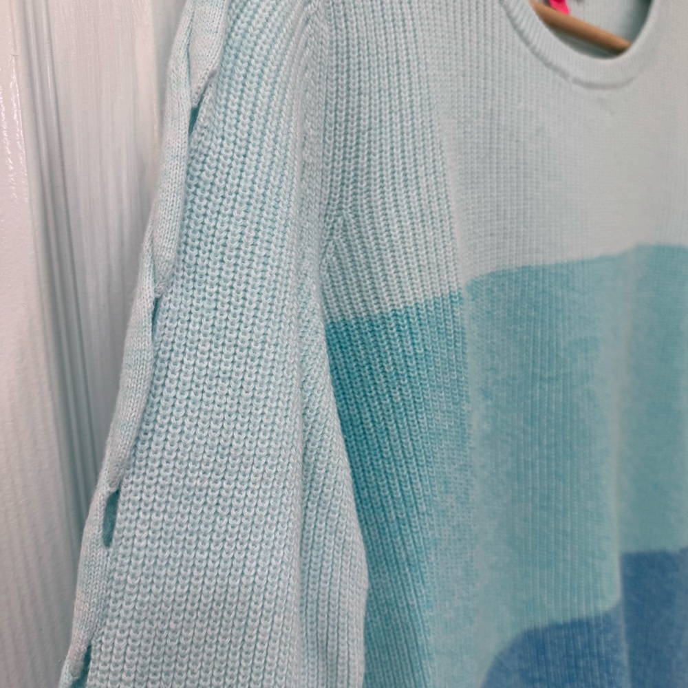 Lilly Pulitzer Cortina Ombre Color Block Ribbed Cable Knit Sweater 001925 Medium - Picture 4 of 14